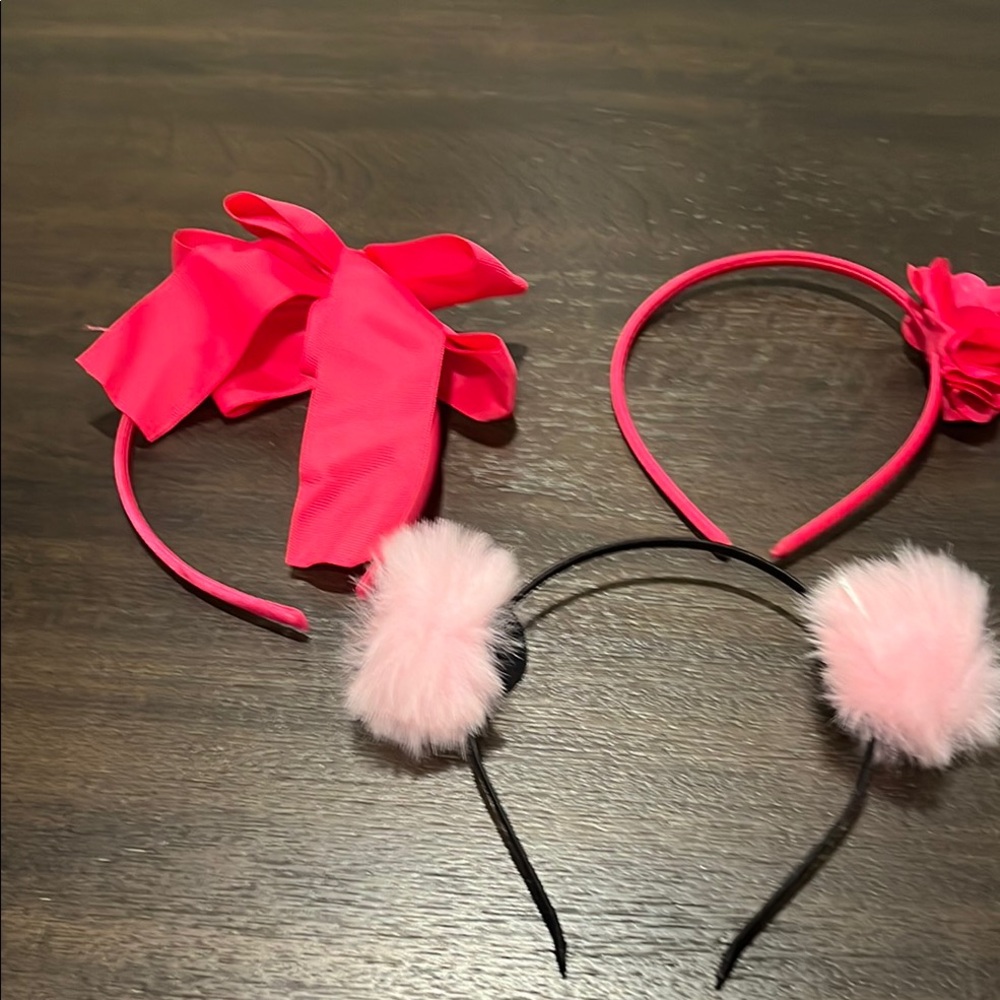 Set of Pink and Black Headbands